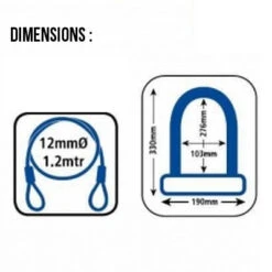 Antivol Vélo Combiné U Et Cable à Clefs - Oxford -Lecyclo Vélo Promos Boutique antivol velo combine u et cable a clefs oxford full 3