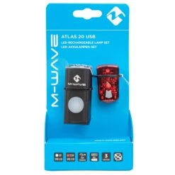 Set D'éclairages Vélo Avant Et Arrière à LED Rechargeables USB Atlas 20 M-Wave -Lecyclo Vélo Promos Boutique feu arriere velo m wave atlas 20 packaging