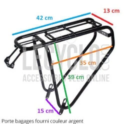 Porte Bagages Vélo Argent Charges Lourdes 35 Kilos Steco -Lecyclo Vélo Promos Boutique porte bagages velo argent charges lourdes 35 kilos steco full 3